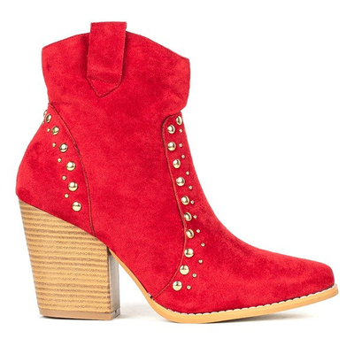 Červené kovbojské topánky na vysokom stĺpiku Gana - Obuv