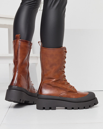 OUTLET Hnedé dámske nezateplené čižmy Lidika - Obuv