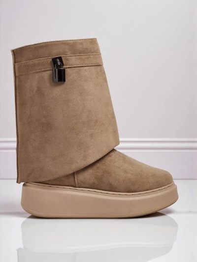 Kratki ženski škornji a'la za sneg z zgornjim delom, ki se zapenja Elizze