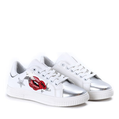 Białe tenisówki z cekinami Aaliyah - Obuwie