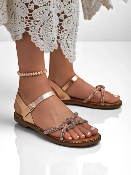 Royalfashion Ženski sandali z okrasnimi cirkoni Bella Shine