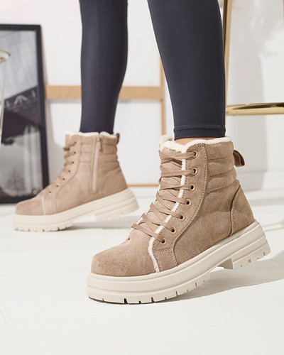 Dámske zateplené traperky hnedej farby Tivica - Obuv