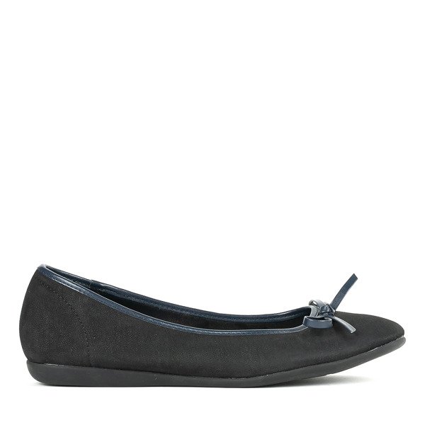Čierne balerínky s mašličkou Tulipano - Obuv