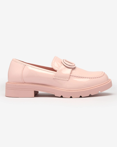 Royalfashion Ružové dámske mokasíny s lakovaným povrchom Glidef