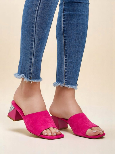 Royalfashion Dámske šľapky s ozdobnými podpätkami Vollatie