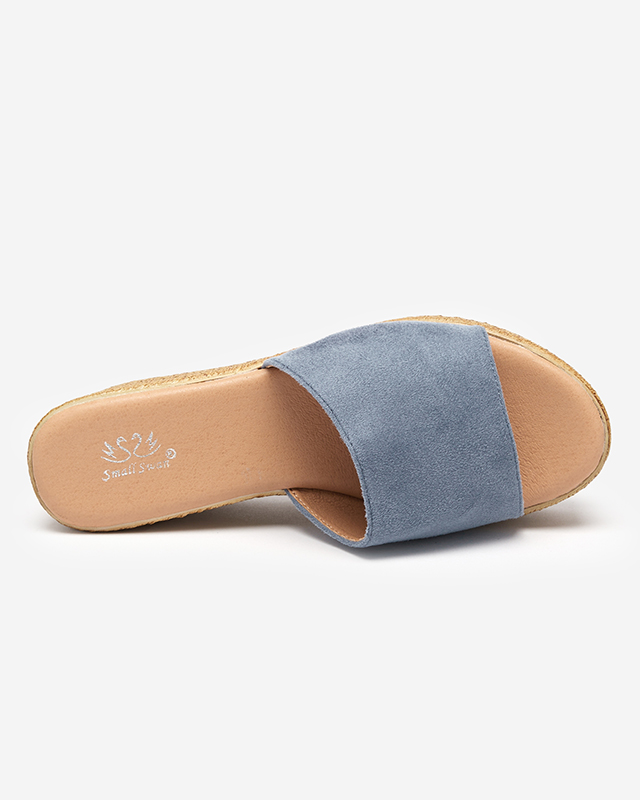 Modré dámske sandále na klinu Bralissa - Obuv