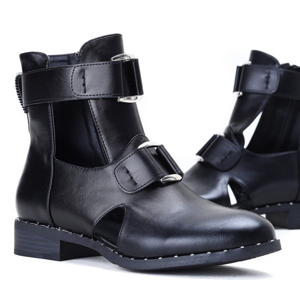 Czarne workery Nessy- Obuwie