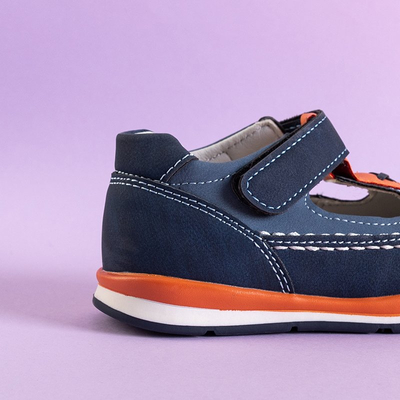 Modré chlapčenské topánky s kobaltovými vložkami Bartni - Obuv