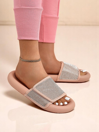 Royalfashion Ženski natikači s ploskim podplatom Sparkle Step