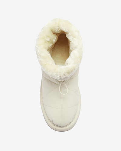 Béžové dámske zateplené topánky a'la snow boots Kaliolen - Obuv