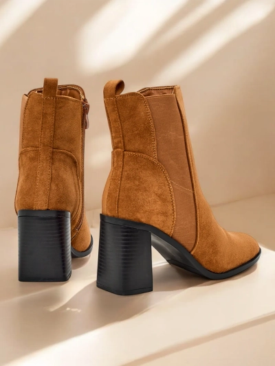 Royalfashion Dámske kotníkové čižmy na hrubom podpätku Enotto