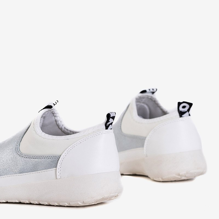 Biele a strieborné dámske športové topánky Jadena - Obuv