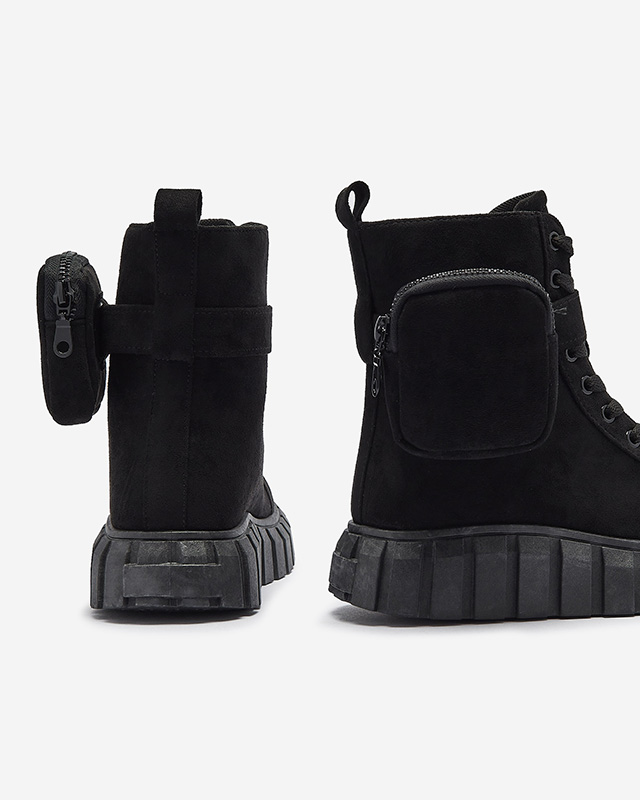 Dámske čižmy s vreckom v čiernej farbe Sauups- Obuv