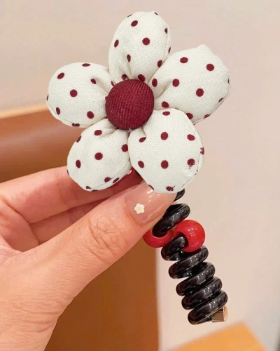Royalfashion Gumička do vlasov špirála s malým kvietkom Blossom Coil