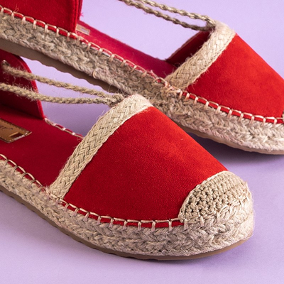 Červené dámske viazané espadrilky Afinita - topánky