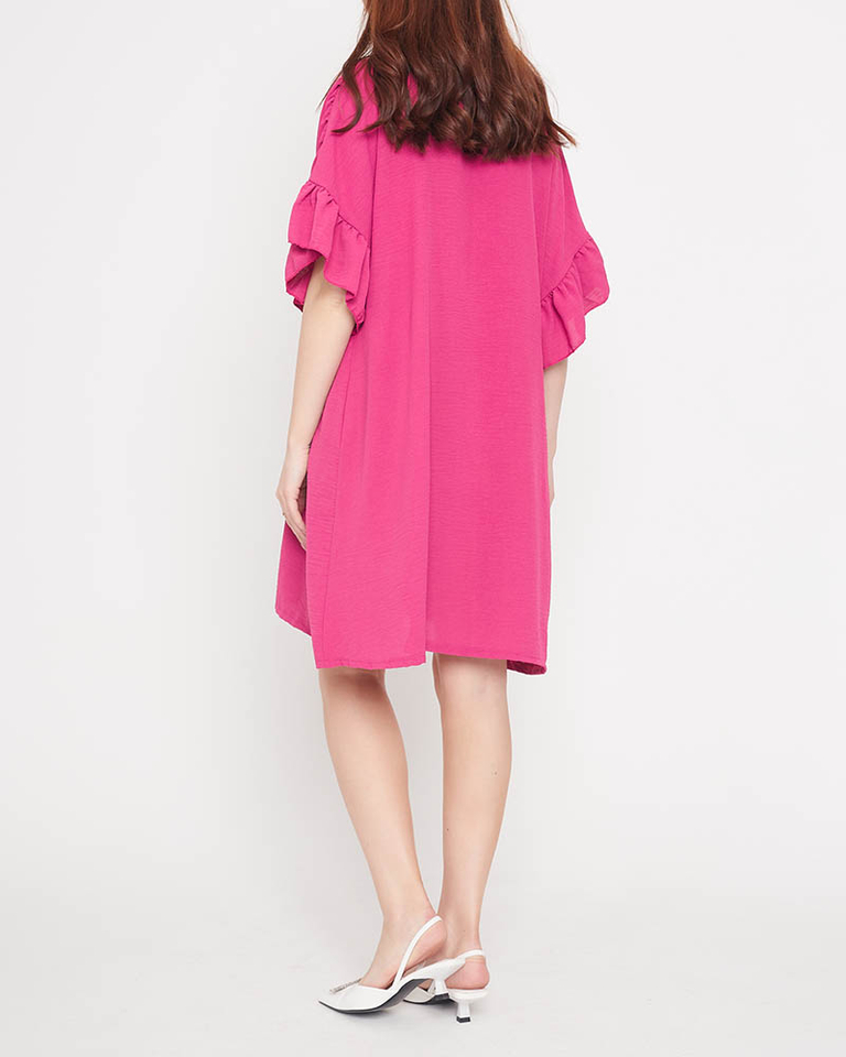 Dámske fialové šaty po kolená - Oblečenie