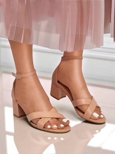 Royalfashion Dámske sandále s nízkym blokovým opätkom Eleganza Strap