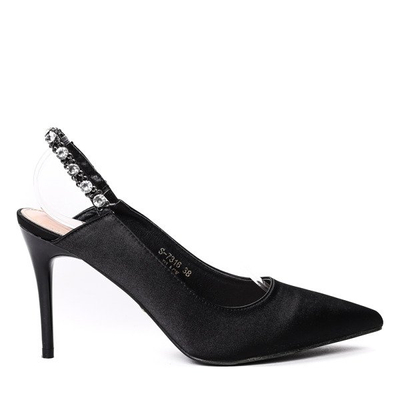 Czarne czółenka na szpilce- Obuwie