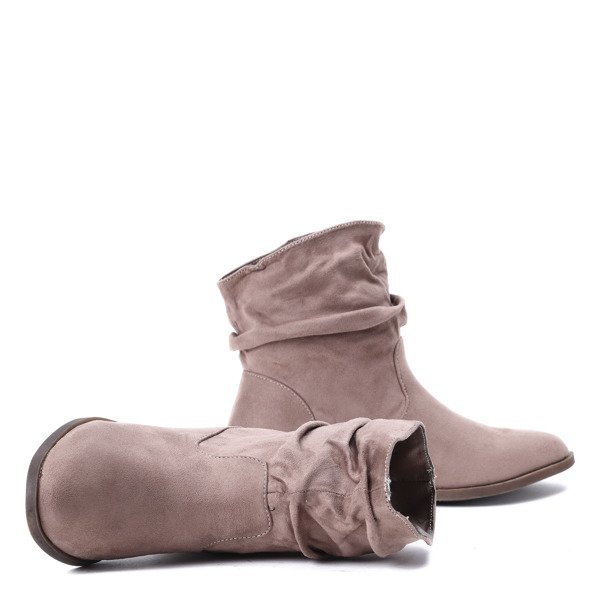 Brązowe botki Peggy- Obuwie