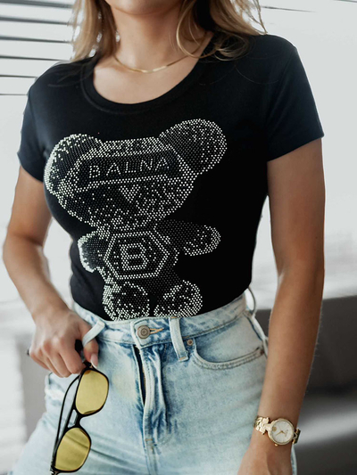 Royalfashion Dámske tričko so zirkónmi