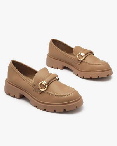 Royalfashion Dámske mokasíny vo svetlohnedej farbe Desise
