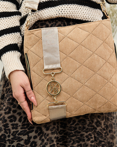 Royalfashion Hnedá prešívaná dámska kabelka z ekokože