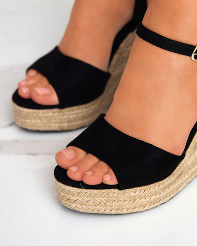 Dámske sandále na vysokom opätku v čiernej farbe Kentui - Obuv