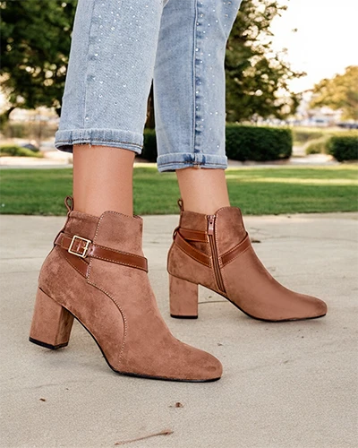 Royalfashion Dámske členkové topánky s hrubým podpätkom Eloron