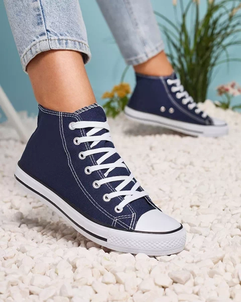 Navy blue dámske vysoké tenisky Elavvi - Obuv