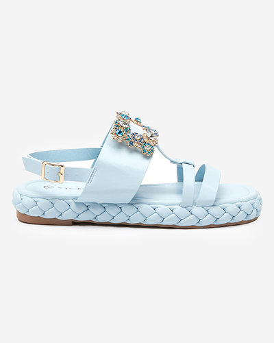 OUTLET Dámske modré sandále s ozdobnou prackou Govy-Footwear