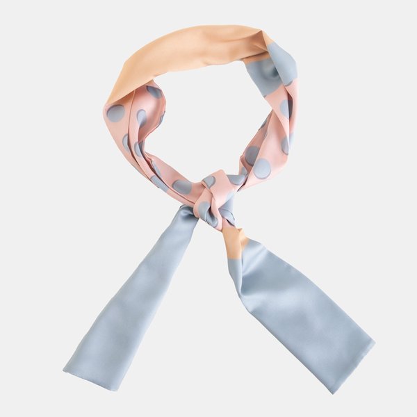 Dámska modrá a oranžová šatka v bodkách - Šatky