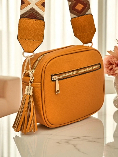 Royalfashion Mala ženska torbica iz eko usnja s pisanim pasom Kovi Lace