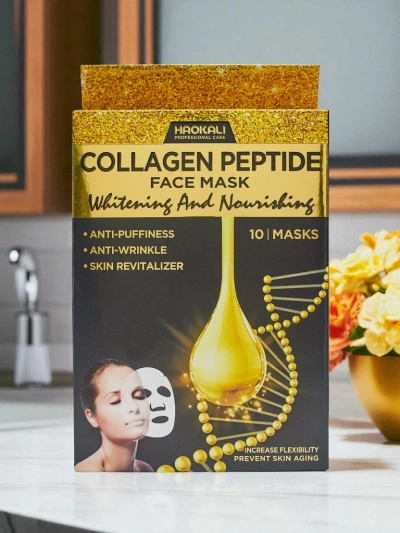 Aurora Collagenus Peptide Mask – Posvetlitvena maska za obraz Haokali 10 kos.