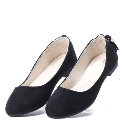 Čierne balerínky so zdobením Olanka - Obuv