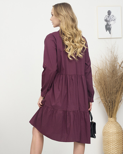 Bordové dámske šaty PLUS SIZE- Oblečenie