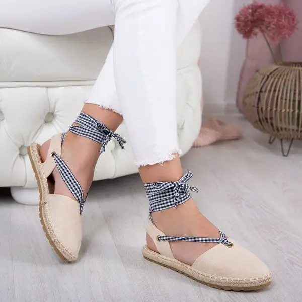 Béžové espadrily s otevřenou patou Papavero - Obuv 1