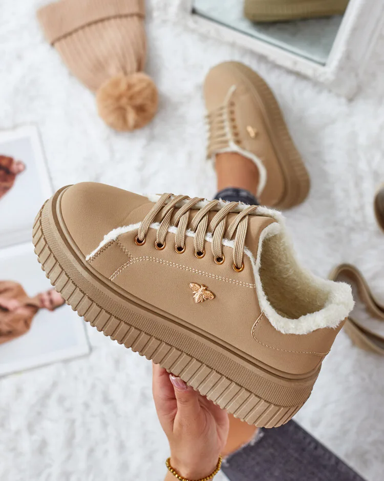 Royalfashion Zateplené dámske tenisky s kožušinou Noxu