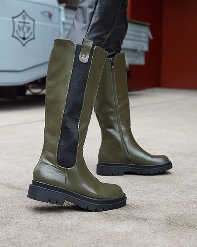 Dámske nadkolienky z ekokože tmavozelenej farby Orikas - Obuv