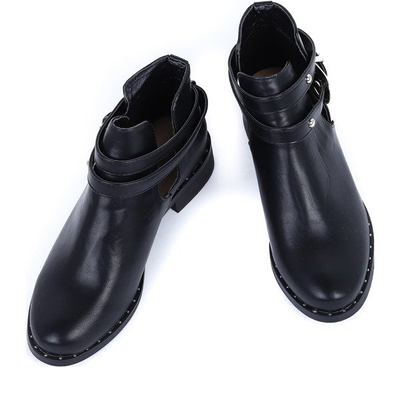 Czarne botki z wycięciami Heather - Obuwie