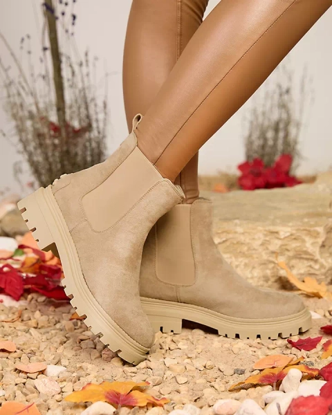Royalfashion Béžové dámske zateplené čižmy Comfy Walk
