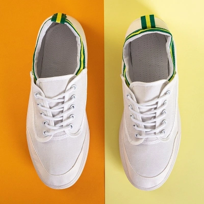 OUTLET Biele pánske športové tenisky Nelchael - Obuv