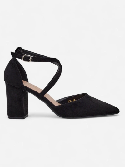 Royalfashion Dámske eko-semišové lodičky s remienkami Kanastru