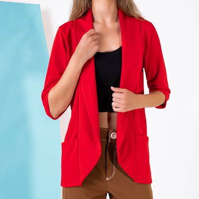 Dámsky koralový plášť bez zapínania - Oblečenie