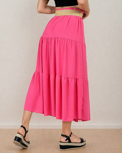 Royalfashion Dámska midi sukňa s opaskom