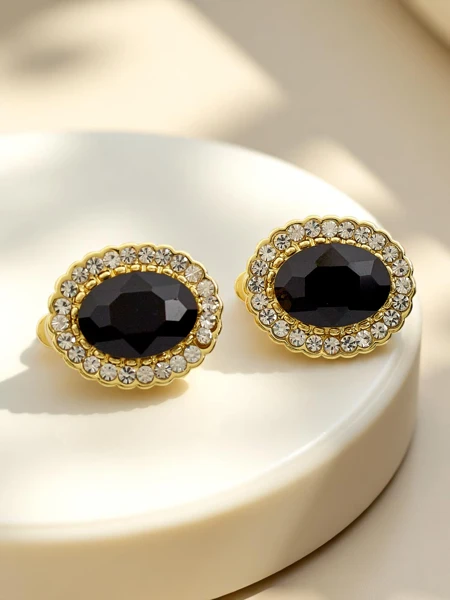 Royalfashion Dámske klipové náušnice s krištáľom a zirkónom