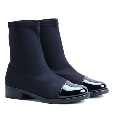 Czarne botki z lakierowanym noskiem Penelope - Obuwie