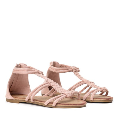 Różowe sandały zapinane na zamek Terecia - Obuwie