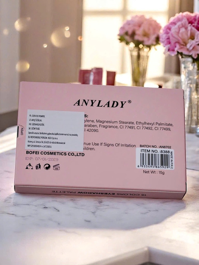 ANYLADY Paleta 15 očných tieňov s trblietavým a matným efektom Ruby Glamour