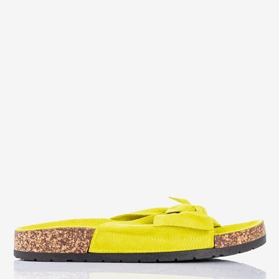 Zelené dámske papuče s mašličkou Sun and Fun - Obuv