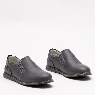 Dievčenské poltopánky Szare slip on Mateli - Obuv